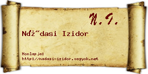 Nádasi Izidor névjegykártya